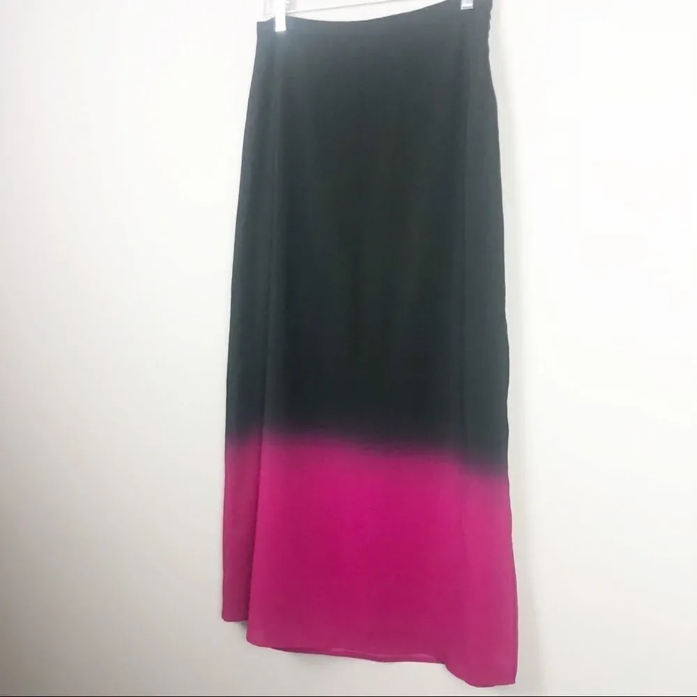 VINCE CAMUTO | Black to Pink Ombré Maxi Skirt Sz 2
